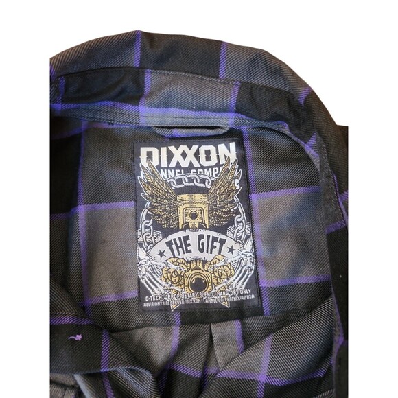 Dixxon Flannel Company The Gift Button Down Mens Medium Skater Grunge Plaid Gray - Picture 5 of 9